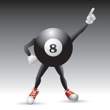 Eight Ball Character Striking A Pose Stock Photography Eight Ball Character Striking A Pose Stock Photography