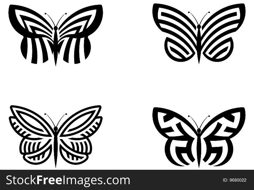 Vector illustration of Abstract Butterflies