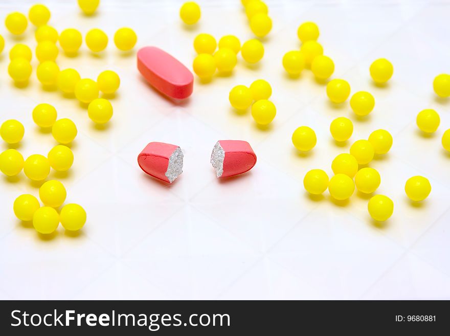 Medicine vitamins pills abstract background