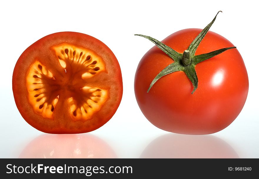Tomatoes on white background, transparent