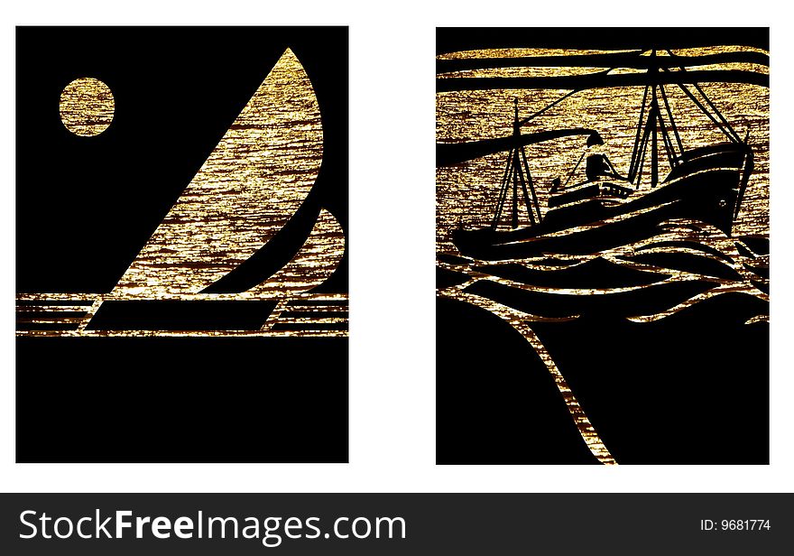 Two beautiful images of sailing backgrounds