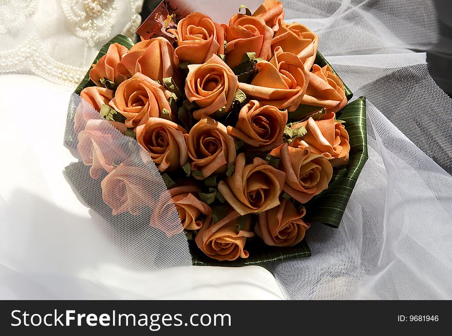 A bouquet of orange roses