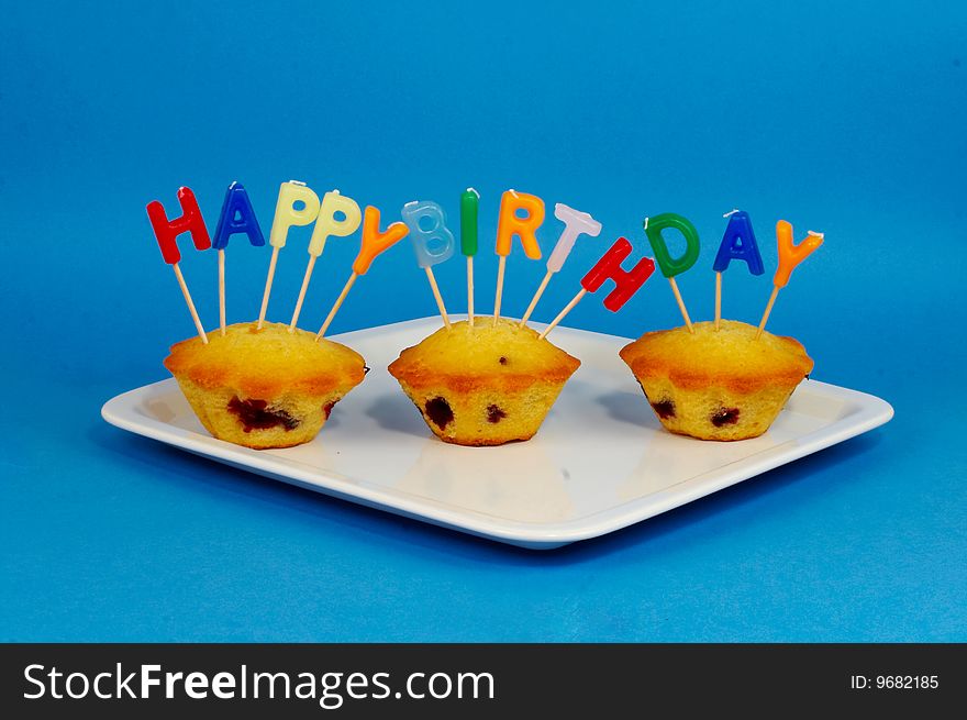 Cupcakes with candle Happy Birthday