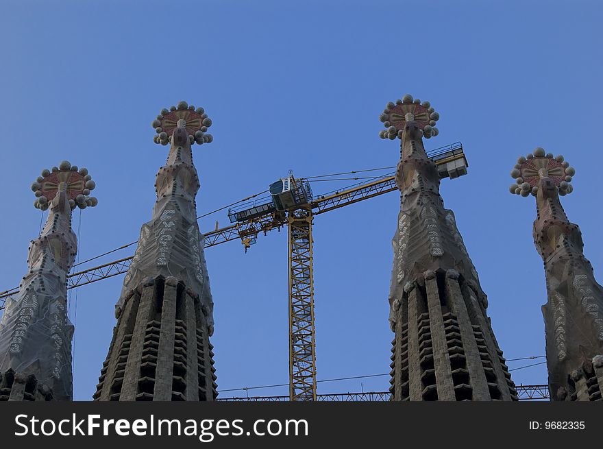 The top of the Sagrada Familia