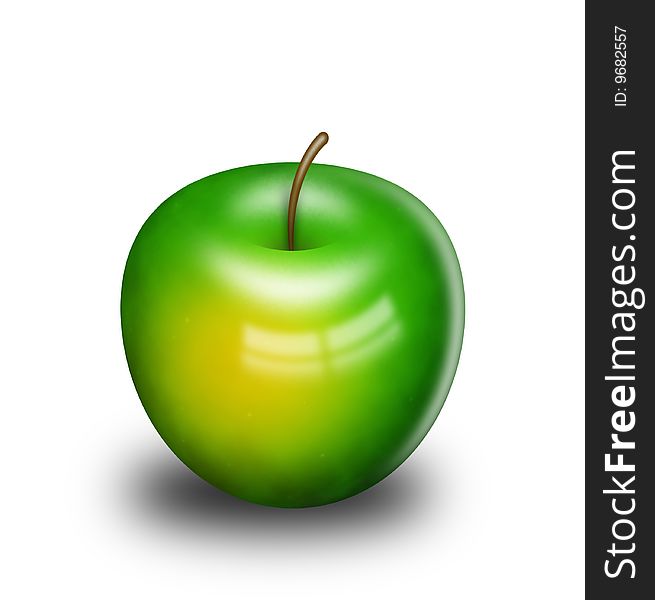 Ripe green apple on white background. Ripe green apple on white background