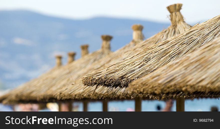 Beach umbrellas detail