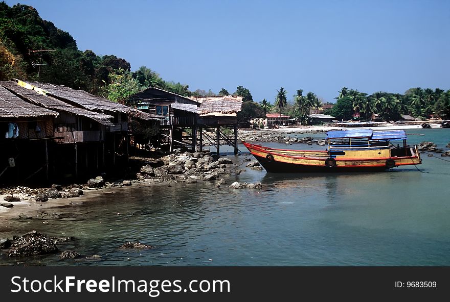 Typical fishing village near Nagpali Beach,Myanmar. Typical fishing village near Nagpali Beach,Myanmar