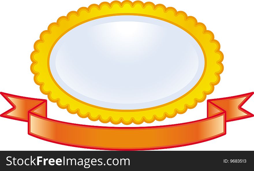 Colored vector frame and ribbon. Colored vector frame and ribbon