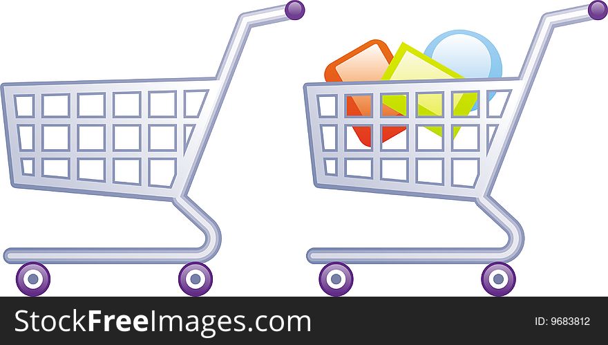 Shopping carts vector illustrations