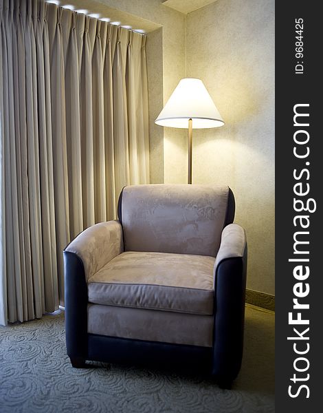 Modern chair and floor lamp. Modern chair and floor lamp