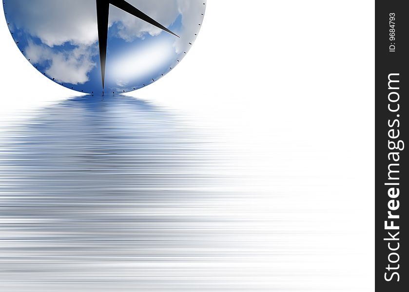 Time concept showing clock face and clouds