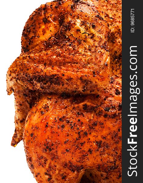 Delicious grilled chicken on a white background