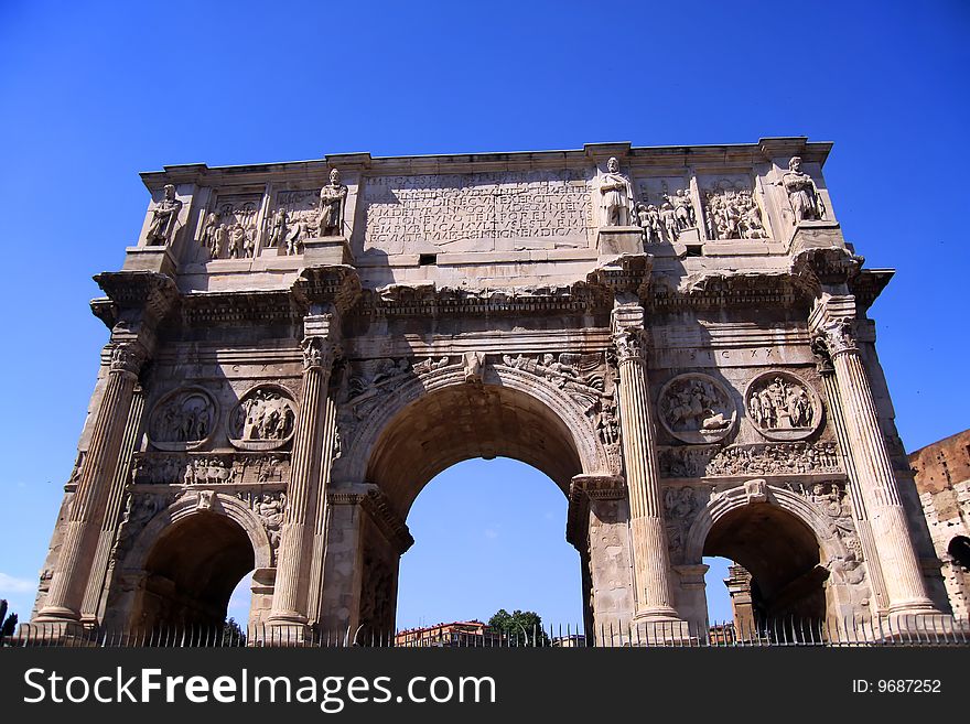 The triumphal arch celebrating Constantine's victory over Maxentius. The triumphal arch celebrating Constantine's victory over Maxentius.