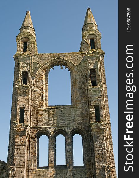 Remains of the old cathedral at st andrews in scotland