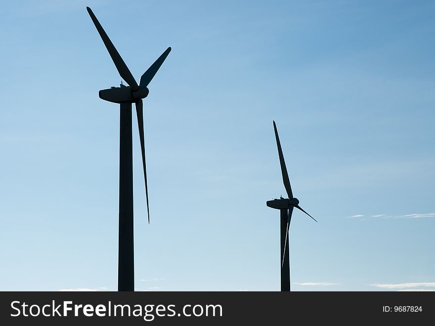 Wind turbines on a wind farm in Texas