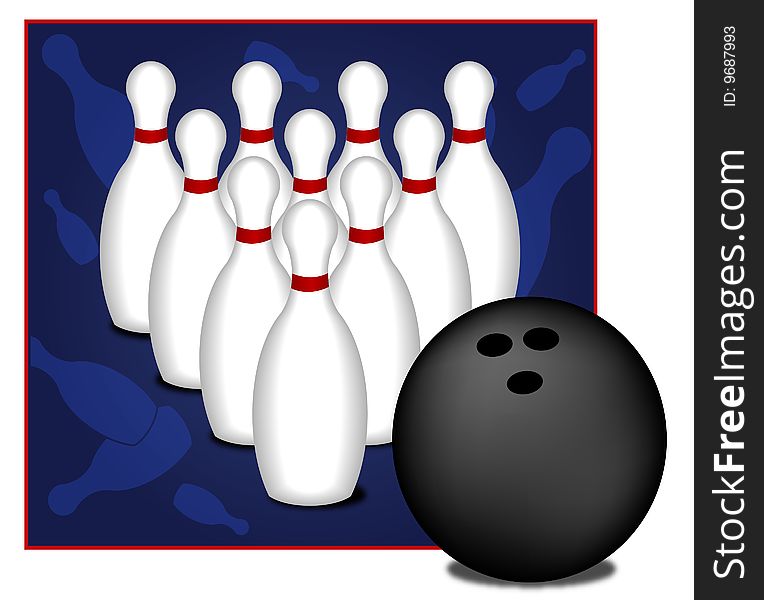 This is a bowling illustration made in illustrator.