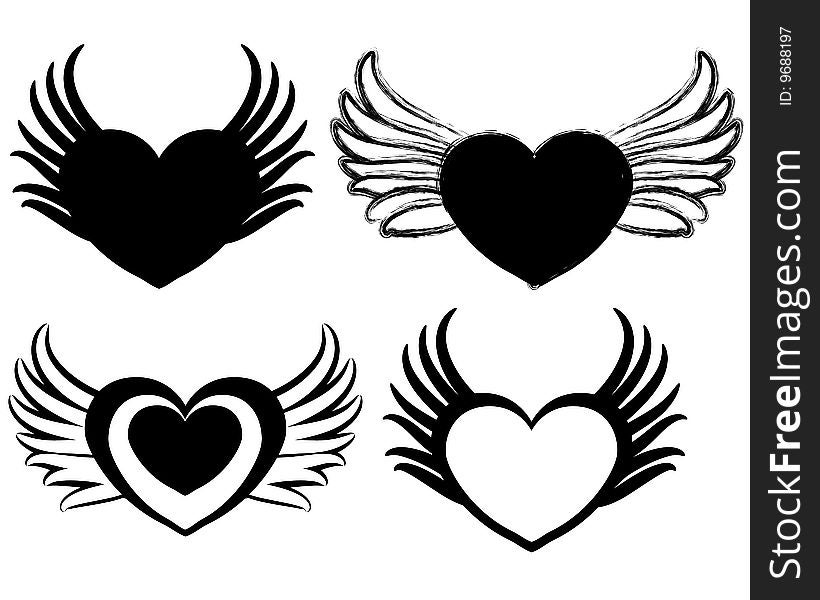 Four Hearts With Wings