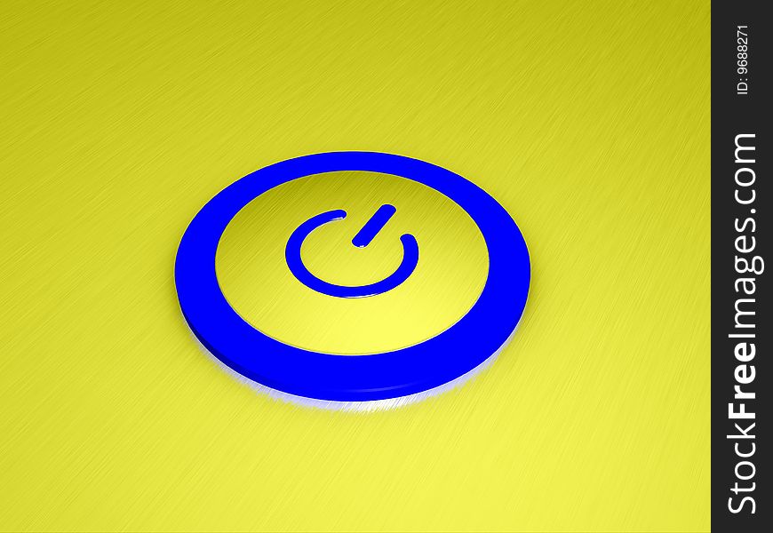 3D rendered image of a power button. 3D rendered image of a power button