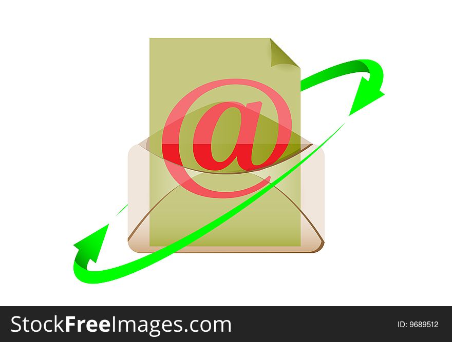 The e-mail symbol. A vector. Without mesh.