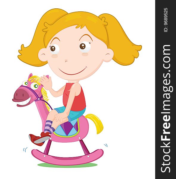 Girl sitting on a horse