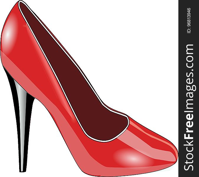 Footwear, High Heeled Footwear, Red, Shoe
