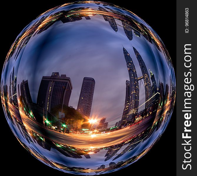 Fisheye Lens, Reflection, Sphere, Sky