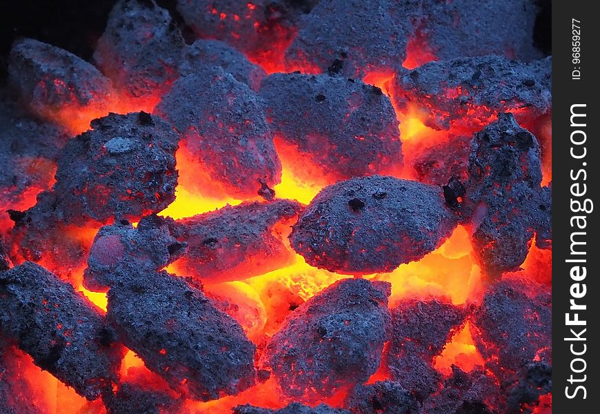 Geological Phenomenon, Lava, Fire, Coal