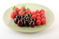 Red Fruits On Light Plate Stock Images Red Fruits On Light Plate Stock Images