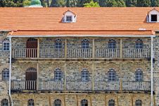 Old Building With Balconies And A Tile Roof, Athos Royalty Free Stock Photo Old Building With Balconies And A Tile Roof, Athos Royalty Free Stock Photo