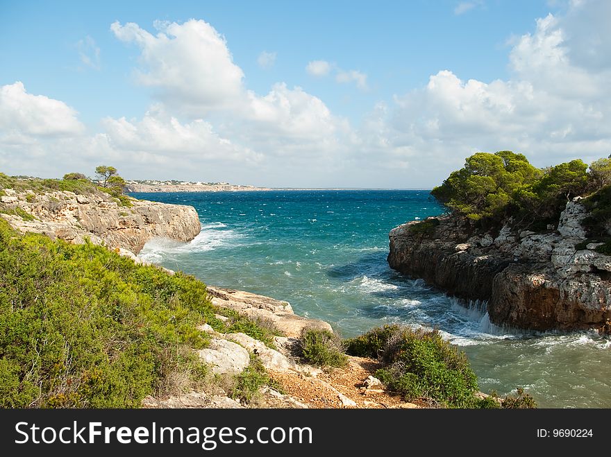 Serene landscape of the Mediterranean seashore
