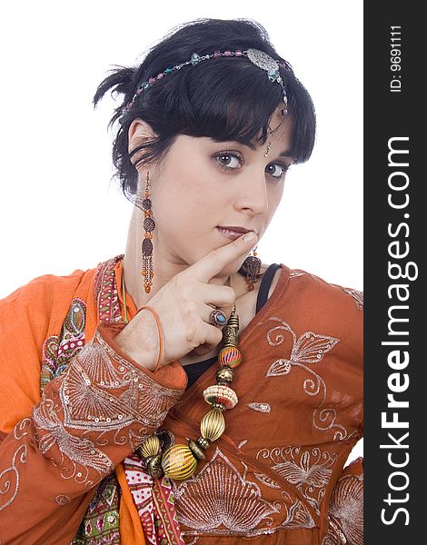 Ethnic happy young woman portrait