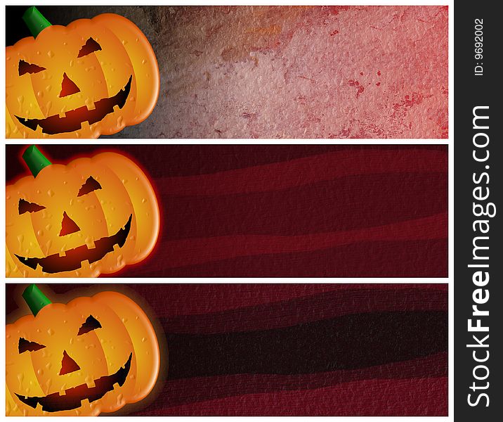Halloween Pumpkin headers or banners for websites or Other. Halloween Pumpkin headers or banners for websites or Other.