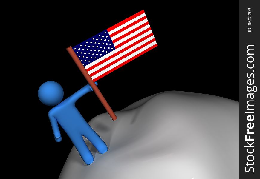 3d render of person on the moon. 3d render of person on the moon.
