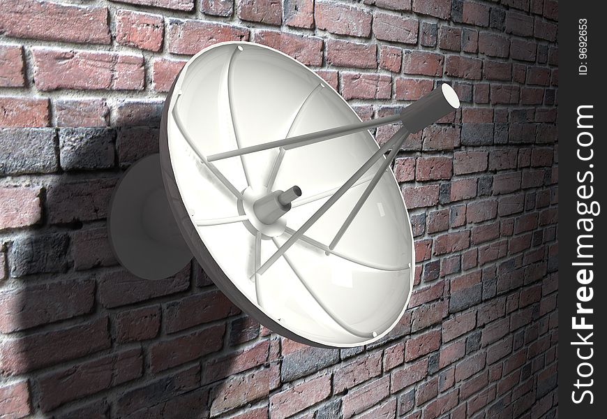 3d render of Satellite dish. Communication concept.