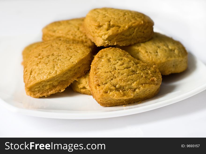 Sweet cookies against a white background