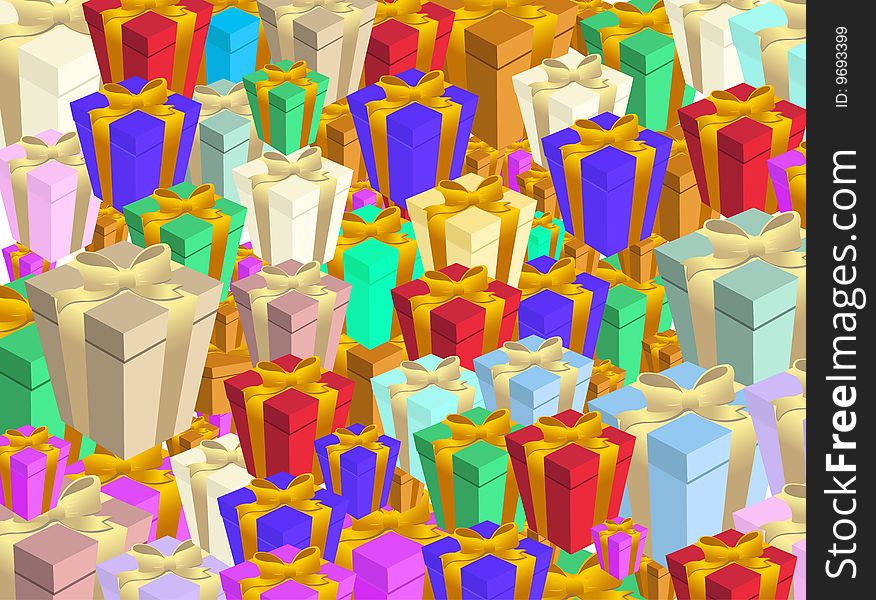 Vector illustration of Colorful gift boxs background