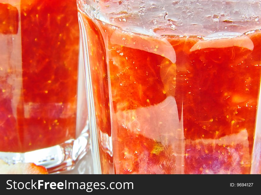 Two Glasses of Strawberry Jam