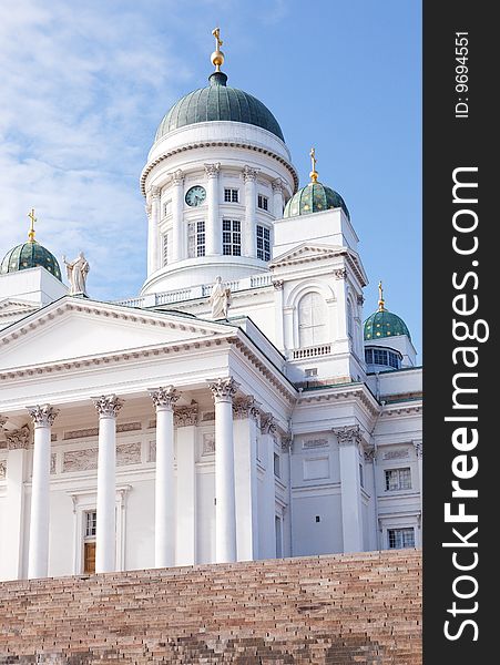 A view of the front of the famous cathdral in Helsinki. A view of the front of the famous cathdral in Helsinki