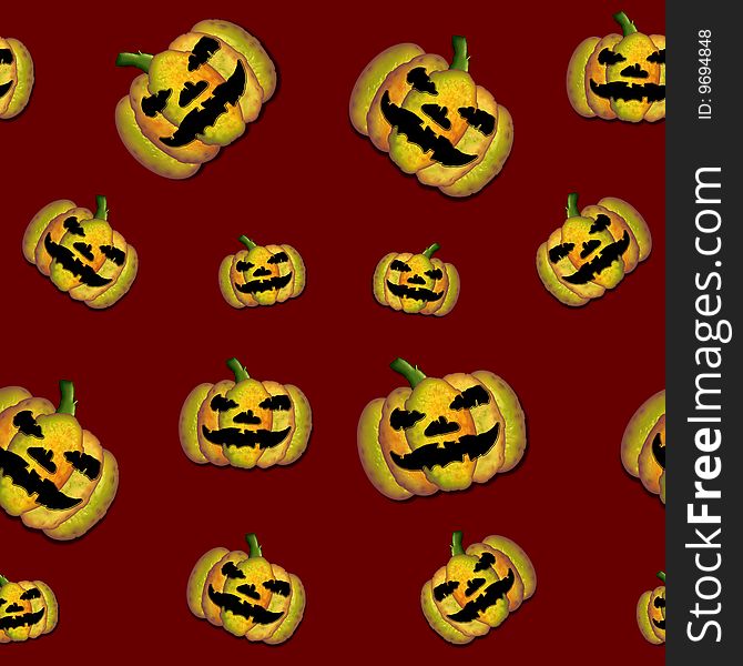 Seamless Tile with Halloween classical Jack O Lantern. Seamless Tile with Halloween classical Jack O Lantern