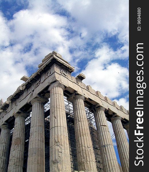 Famous ancient Parthenon of Athens which is the symbol of the Greek Civilization.