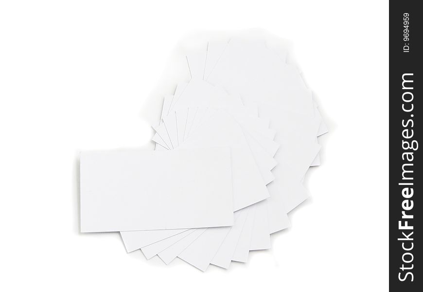 Set of white empty cards