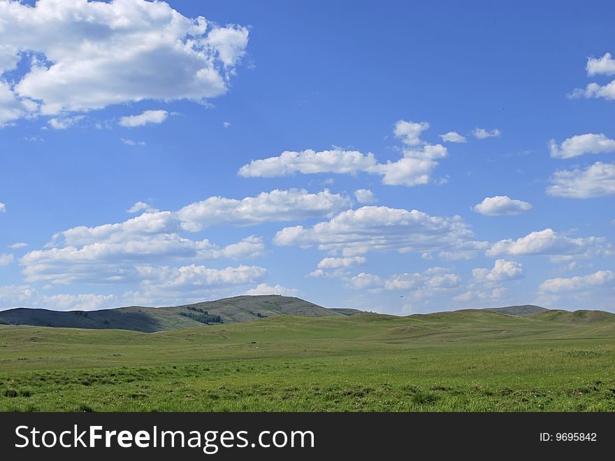 Landscapes background, meadow and hill