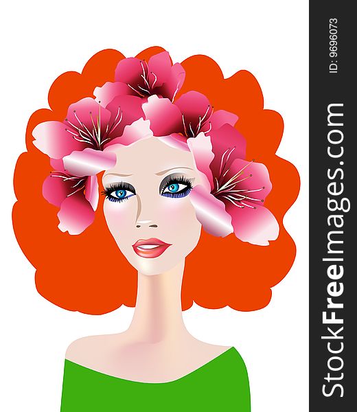 Creative and colorful complex illustration with woman's face and may colors, flowers and designs. Creative and colorful complex illustration with woman's face and may colors, flowers and designs.