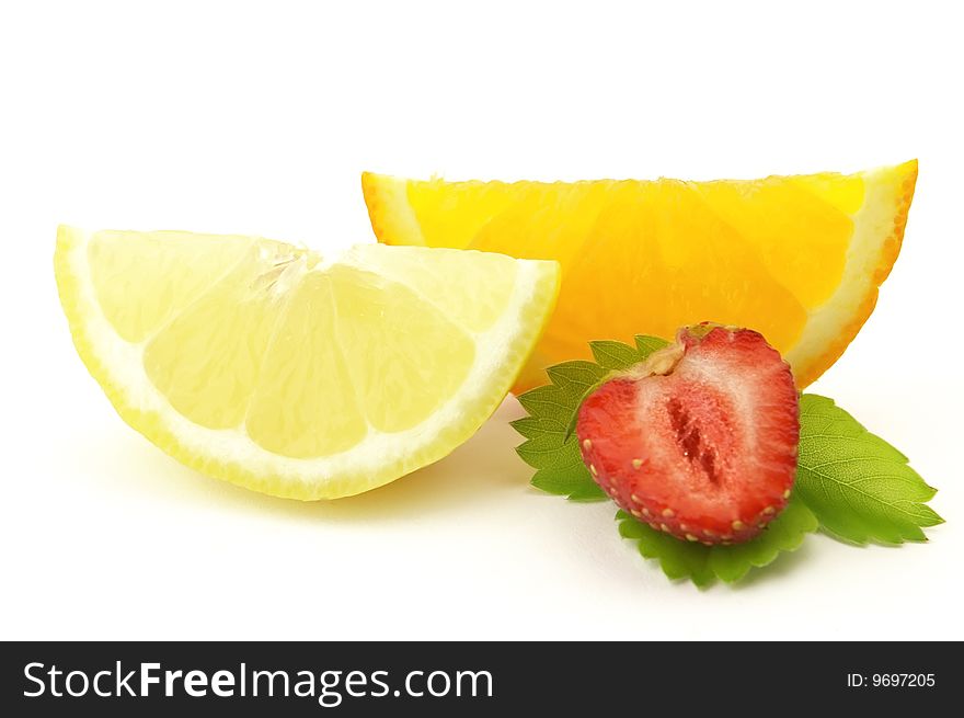Sweet fruit on a white background