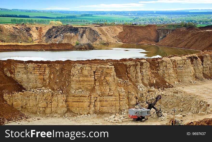 Quarry on mining lime stone