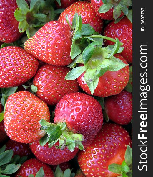 A luscious background of fresh strawberries