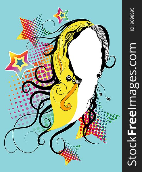 Creative and colorful complex illustration with stars. Creative and colorful complex illustration with stars