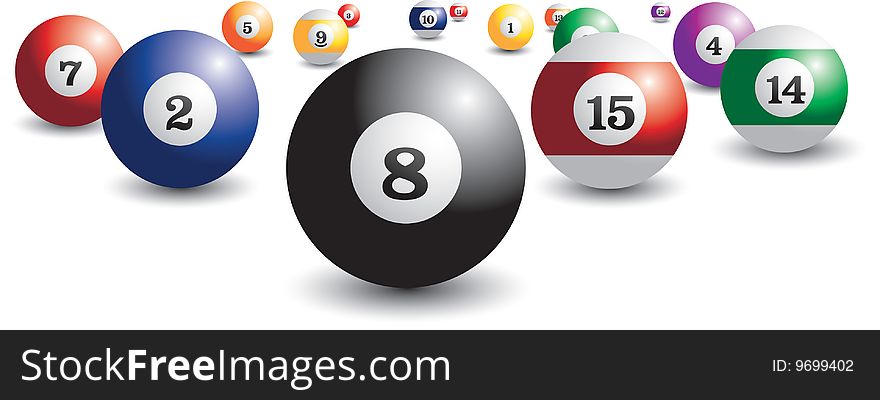Isolated and scattered set of billiard balls. Isolated and scattered set of billiard balls
