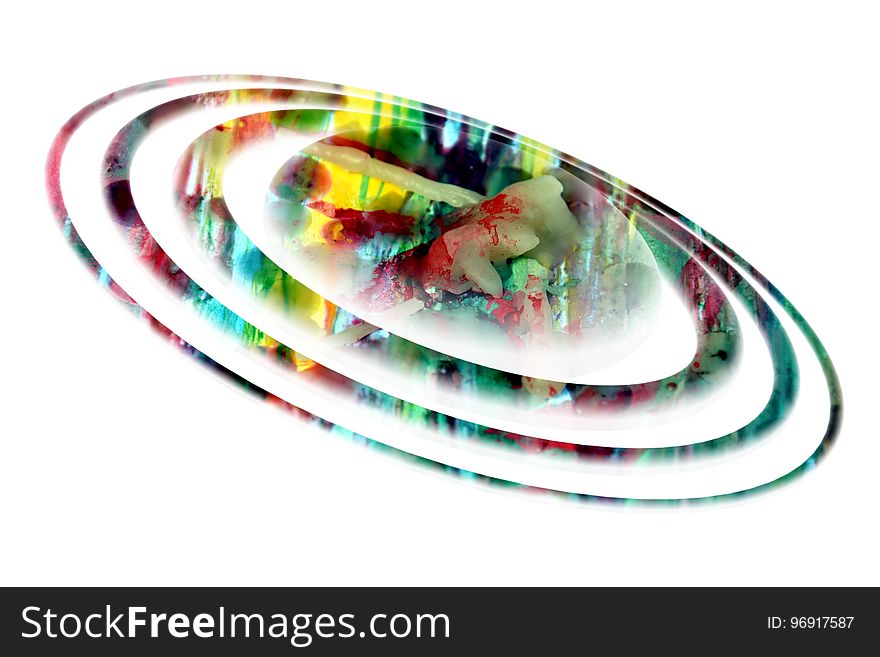 Planet Or Star On White Background In Colorful Hues