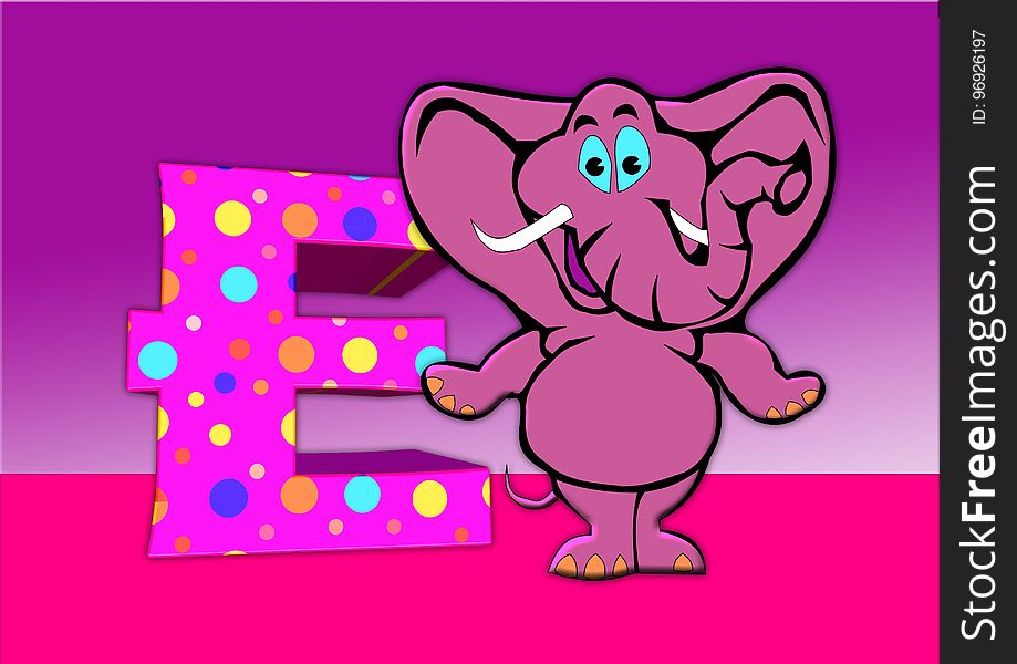 Elephants And Mammoths, Pink, Cartoon, Mammal